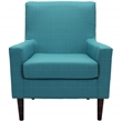 Fox Hill Trading Emma Traditional Fabric Lounge Chair in Teal Blue