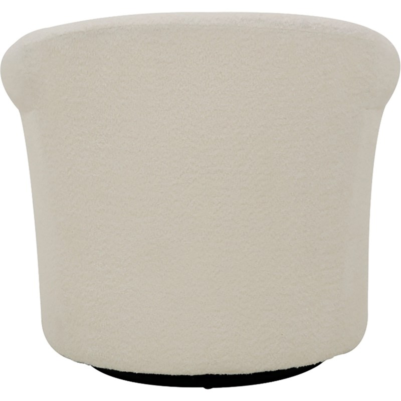 Fox Hill Trading Nikole Traditional Fabric Swivel Barrel Chair in Off White