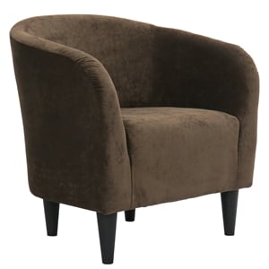 Fox Hill Trading Traditional Polyester Fabric & EPS Curved Tub Chair in Brown