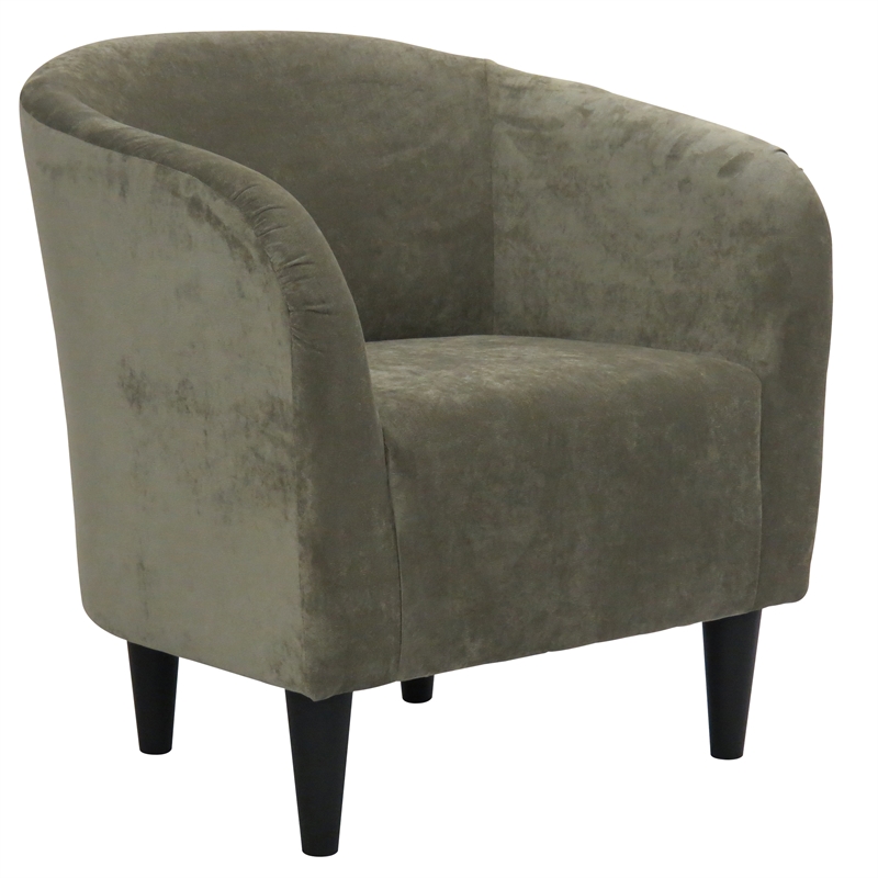 Fox Hill Trading Traditional Polyester & EPS Curved Tub Chair in Sage Green