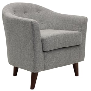 Fox Hill Trading Marissa 19&quotH Traditional Fabric Accent Chair in Light Gray