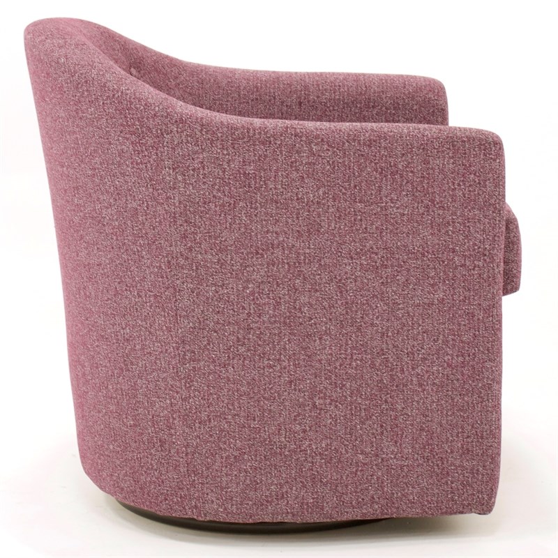 Fox Hill Trading Marissa Traditional Fabric Tufted Swivel Chair in Rose Pink