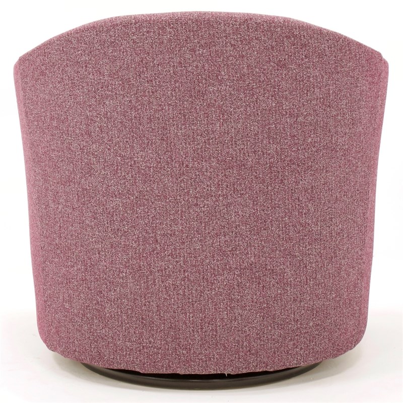 Fox Hill Trading Marissa Traditional Fabric Tufted Swivel Chair in Rose Pink