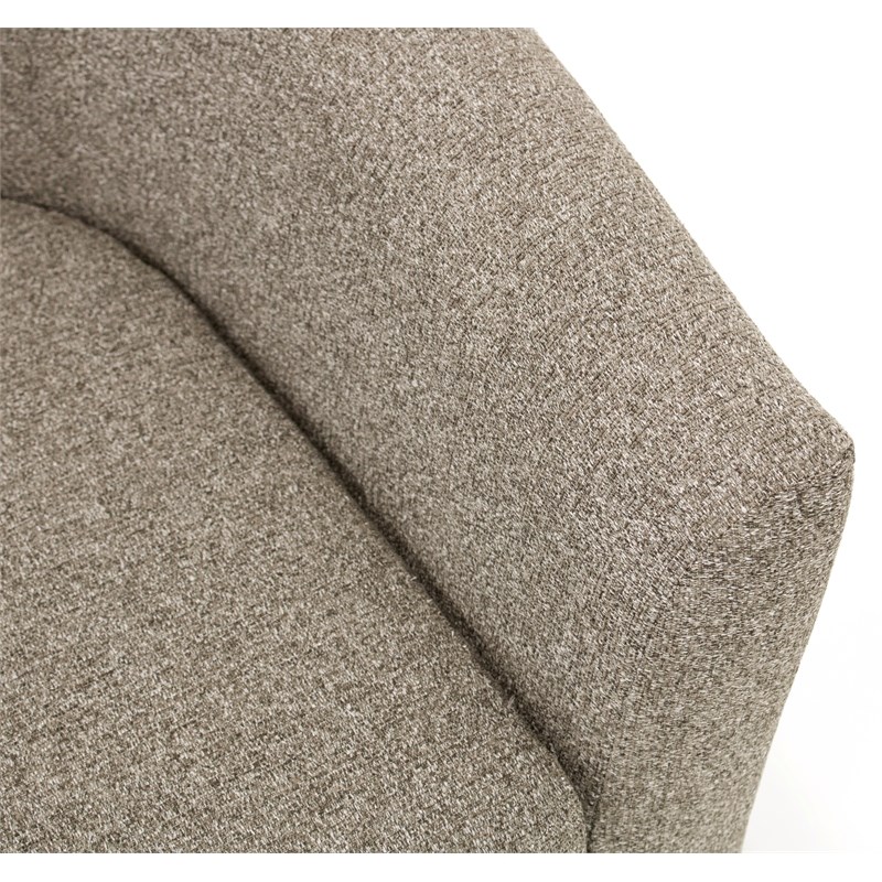 Fox Hill Trading Marissa Traditional Fabric Tufted Swivel Chair in Gray