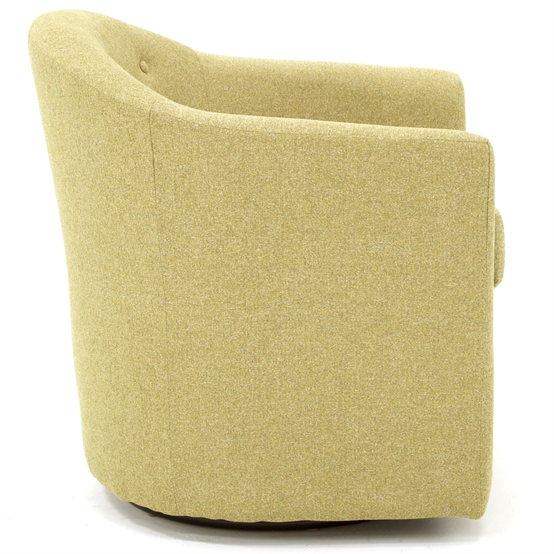 Fox Hill Trading Marissa Traditional Fabric Tufted Swivel Chair in Yellow