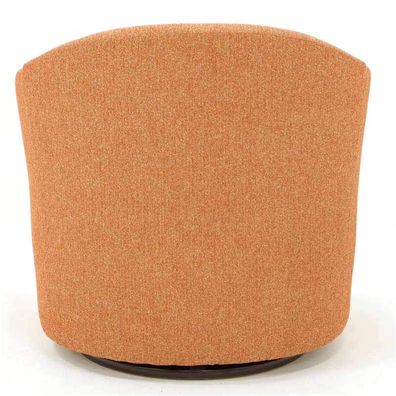 Fox Hill Trading Marissa Traditional Fabric Tufted Swivel Chair in Orange