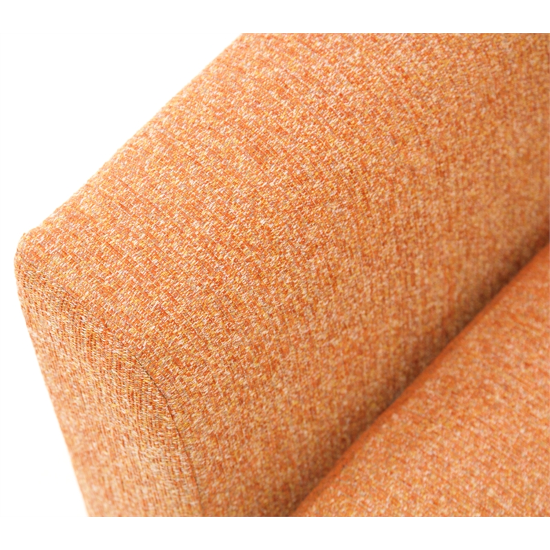 Fox Hill Trading Marissa Traditional Fabric Tufted Swivel Chair in Orange