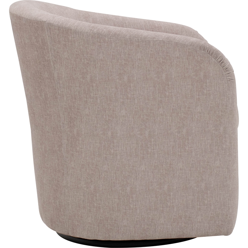 Fox Hill Trading Traditional Fabric Curved Arm Swivel Tub Chair in Pink