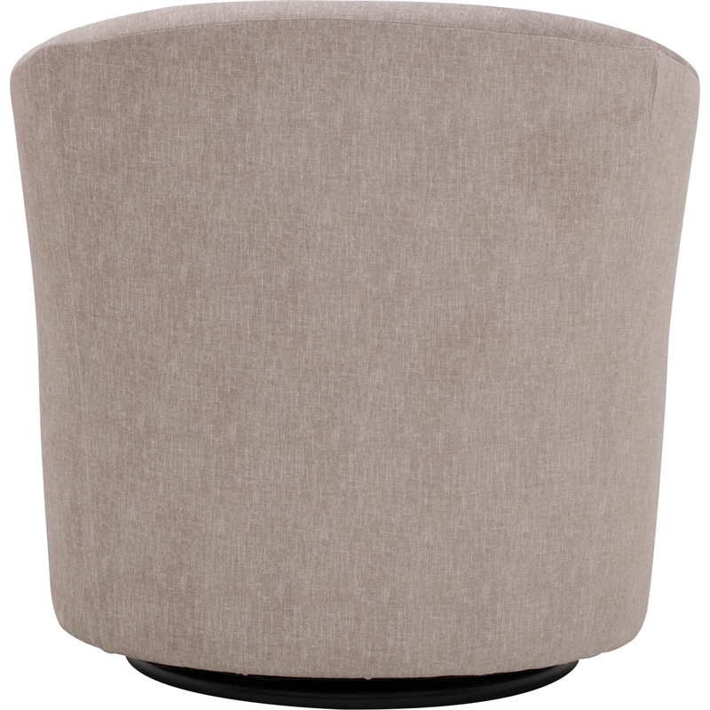 Fox Hill Trading Traditional Fabric Curved Arm Swivel Tub Chair in Pink