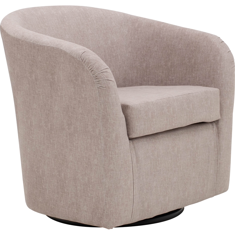 Fox Hill Trading Traditional Fabric Curved Arm Swivel Tub Chair in Pink