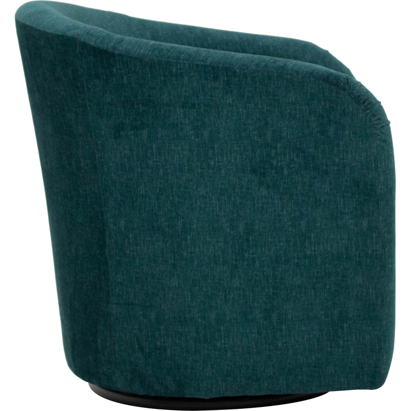 Fox Hill Trading Traditional Fabric Curved Arm Swivel Tub Chair in Hunter Green