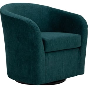 Fox Hill Trading Traditional Fabric Curved Arm Swivel Tub Chair in Hunter Green