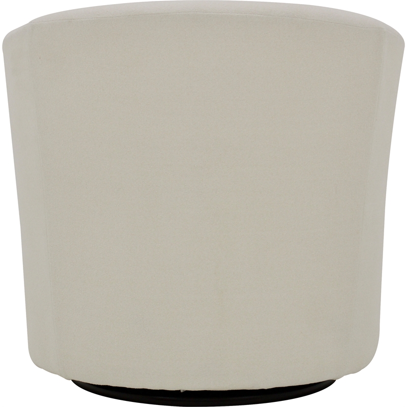 Fox Hill Trading Traditional Fabric Curved Arm Swivel Tub Chair in Cream