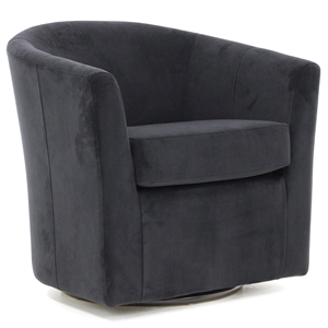 Fox Hill Trading Windsor 19&quotH Traditional Fabric Swivel Club Chair in Black