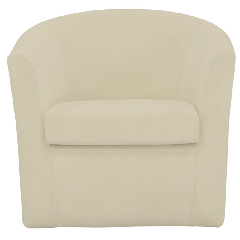 Fox Hill Trading Windsor Traditional Fabric Swivel Club Chair in Off White