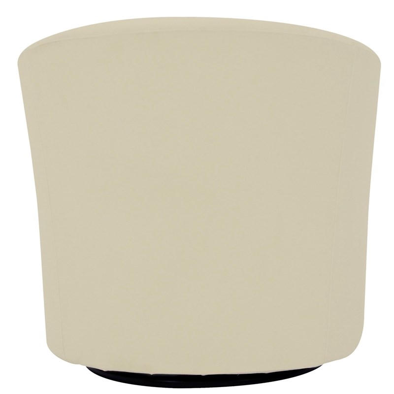 Fox Hill Trading Windsor Traditional Fabric Swivel Club Chair in Off White