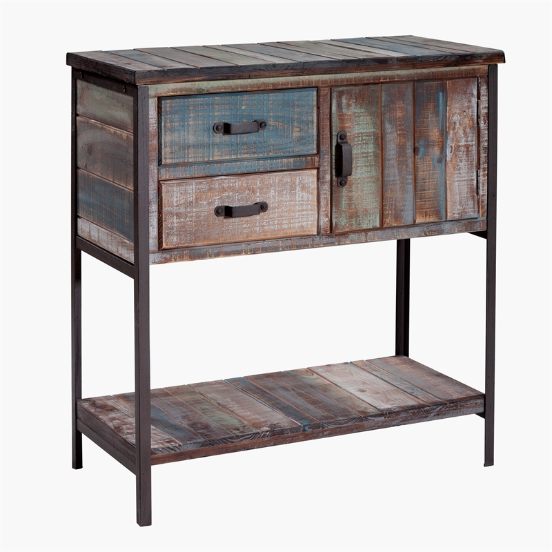 Gallerie Decor Soho Transitional Solid Wood Accent Chest in Blue