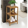 Gallerie Decor Natural Spa 3-Shelf Transitional Bamboo Tower in Natural