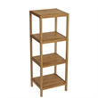 Gallerie Decor Natural Spa 4-Shelf Transitional Bamboo Tower in White
