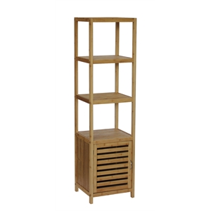 Gallerie Decor Natural Spa 5-Shelf Transitional Bamboo Cabinet in Natural