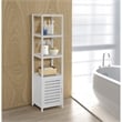 Gallerie Decor Natural Spa 5-Shelf Transitional Bamboo Cabinet in White
