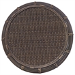 Gallerie Decor Java Transitional Rattan End Table in Espresso/Gray
