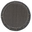 Gallerie Decor Java Transitional Rattan End Table in Gray/Espresso