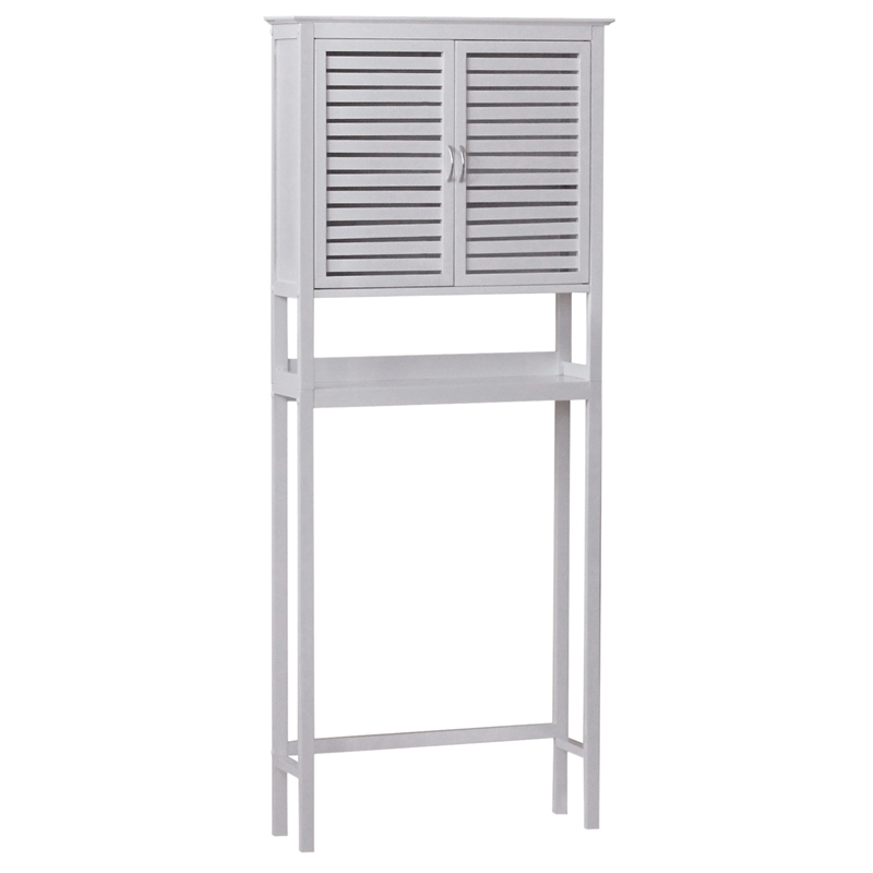 Gallerie Decor Natural Spa Transitional Bamboo Space Saver in White