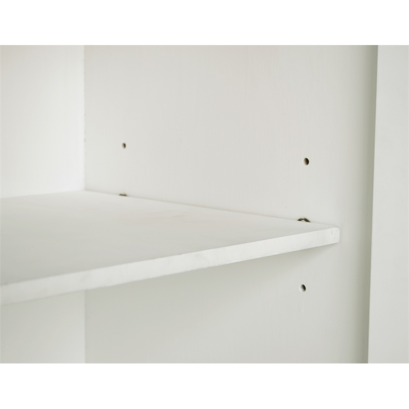 Gallerie Decor Antiqued Carved Transitional Wood Cabinet in White