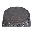Gallerie Decor Bora Bora Transitional Rattan/Bamboo Side Table in Gray