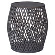 Gallerie Decor Bora Bora Transitional Rattan/Bamboo Side Table in Gray