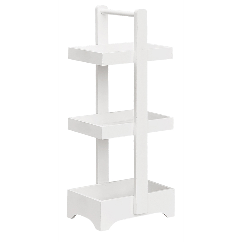 Gallerie Decor Natural Spa Transitional Bamboo Bathroom Caddy in White