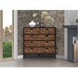 Gallerie Decor Rio 5-Drawer Transitional Metal Corner Cabinet in Walnut