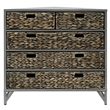 Gallerie Decor Rio 5-Drawer Transitional Metal Corner Cabinet in Gray