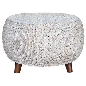 Gallerie Decor Bali Breeze Oval Transitional Wood Coffee Table in Whitewashed