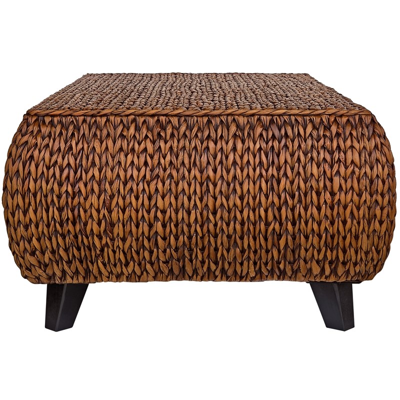Gallerie Decor Bali Breeze Rectangular Transitional Wood Coffee Table in Gold