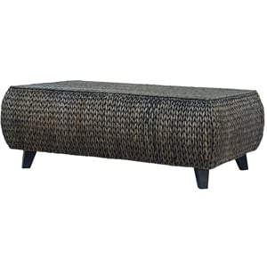 Gallerie Decor Bali Breeze Rectangular Transitional Wood Coffee Table in Silver