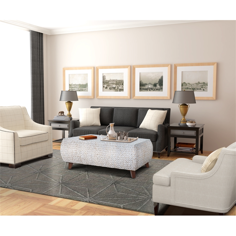 Gallerie Decor Bali Breeze Rectangular Wood Coffee Table in Whitewashed