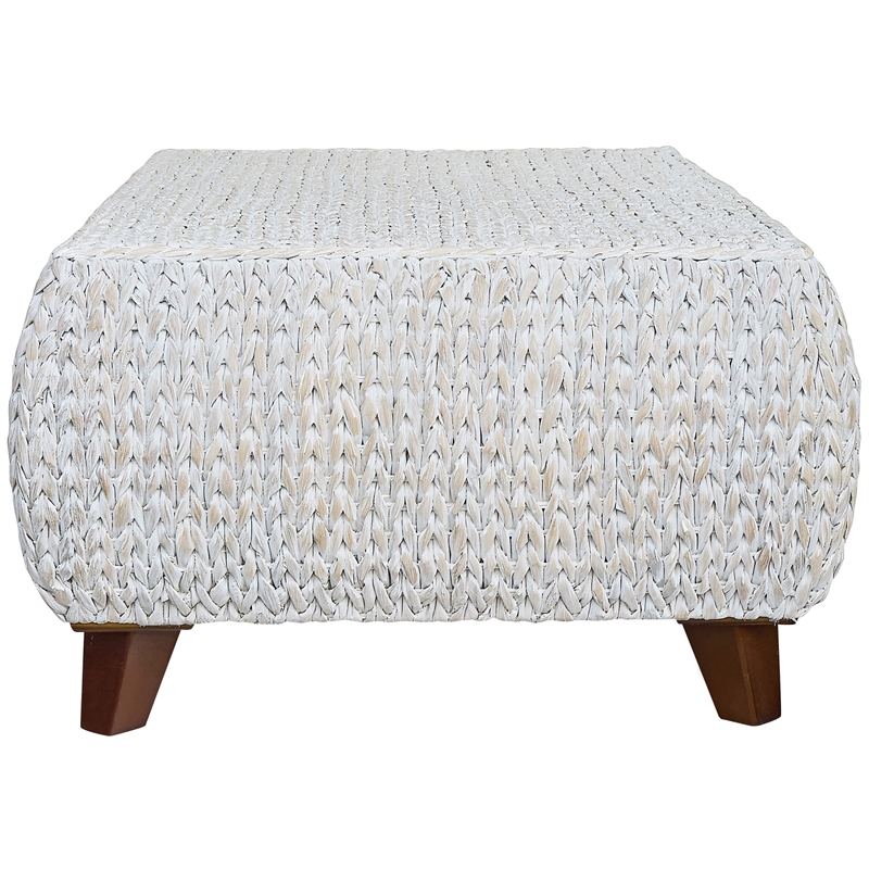 Gallerie Decor Bali Breeze Rectangular Wood Coffee Table in Whitewashed