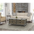 Gallerie Decor Rio Metal/Wood Coffee Table with Hairpin Legs in Gray