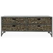 Gallerie Decor Rio Metal/Wood Coffee Table with Hairpin Legs in Gray