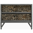 Gallerie Decor Rio Metal/Wood Coffee Table with Hairpin Legs in Gray