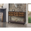 Gallerie Decor Rio Transitional Metal/Wood Console Table in Walnut