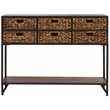 Gallerie Decor Rio Transitional Metal/Wood Console Table in Walnut