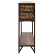 Gallerie Decor Rio Transitional Metal/Wood Console Table in Walnut
