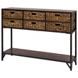 Gallerie Decor Rio Transitional Metal/Wood Console Table in Walnut