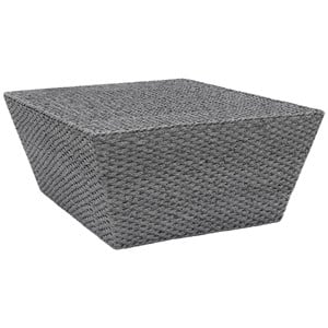 Gallerie Decor Fiji Square Tapered Transitional Wood Coffee Table in Gray