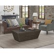 Gallerie Decor Fiji Rectangle Tapered Transitional Wood Coffee Table in Walnut