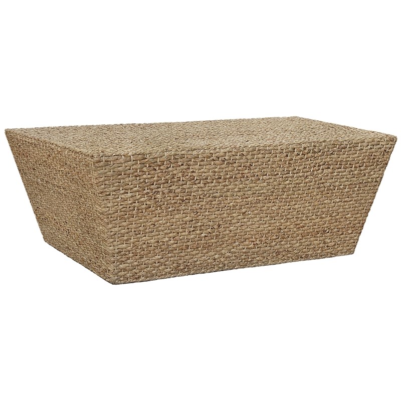 Gallerie Decor Fiji Rectangle Tapered Transitional Wood Coffee Table in Natural