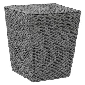 Gallerie Decor Fiji Square Tapered Transitional Wood Side Table in Gray